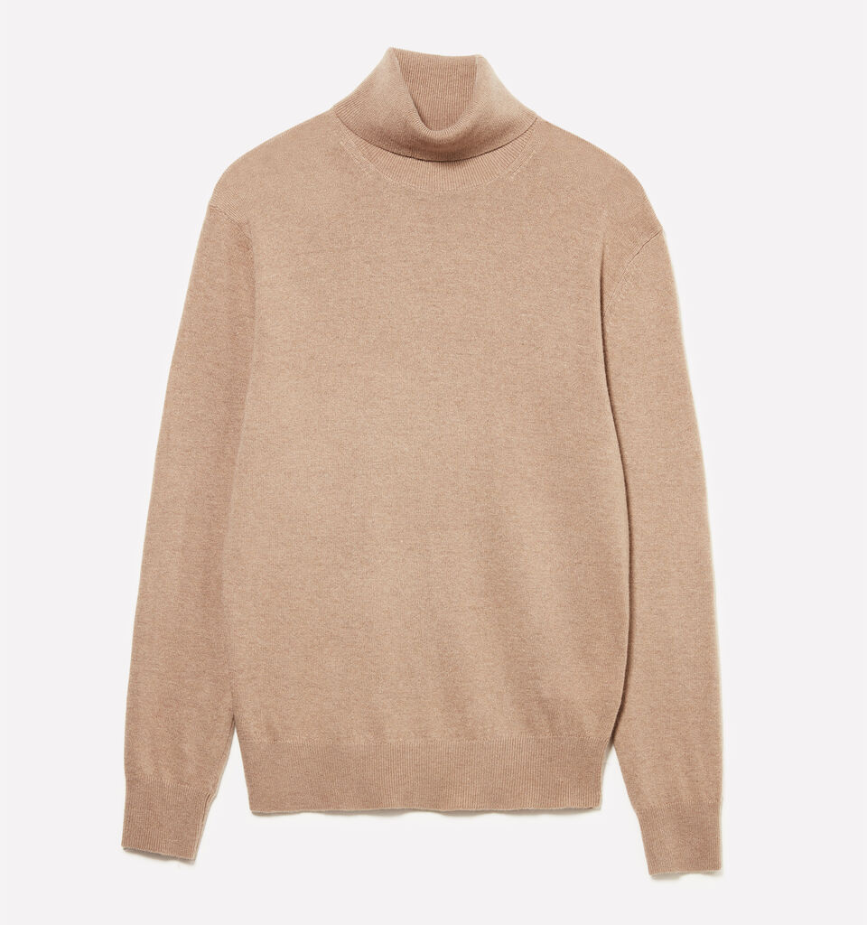 Maglia beige scuro regular fit con collo alto - maglie collo alto da uomo - Beige | Sisley image number 1